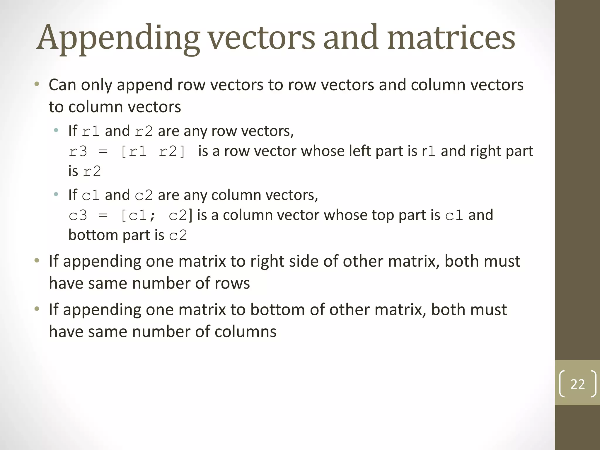 MATLAB - Arrays and Matrices | PPTX