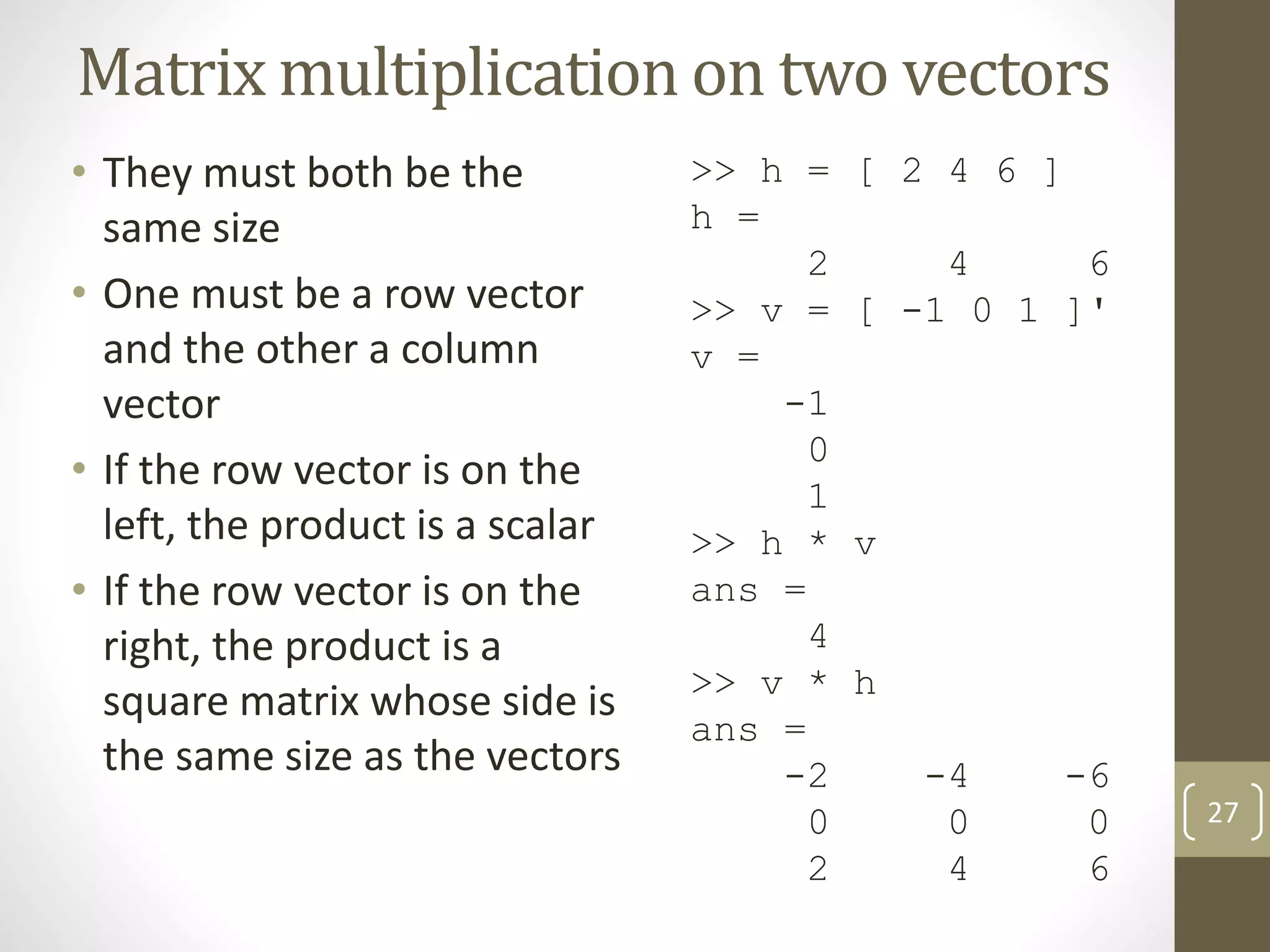 MATLAB - Arrays and Matrices | PPTX