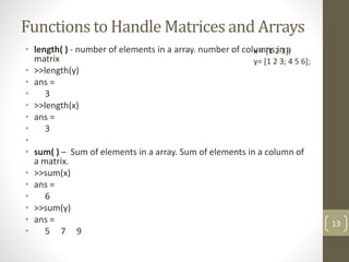 MATLAB - Arrays and Matrices | PPT