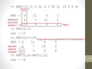 MATLAB - Arrays and Matrices | PPTX