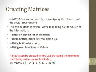 MATLAB - Arrays and Matrices | PPTX