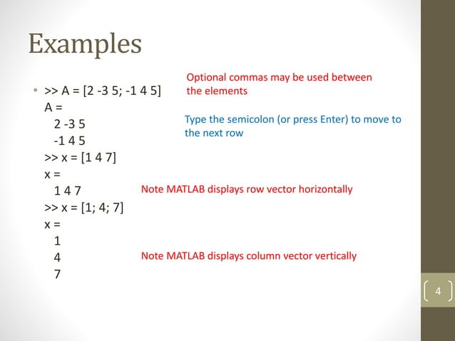 MATLAB - Arrays and Matrices | PPT