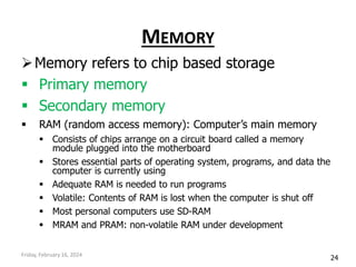 Storage Chip Primary Lecture02_ICT_M. Hassan Aslam by comsats | PDF