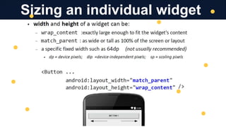 Sizing an individual widget
 