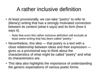 Lecture 02: Poetics and Poetry: An Introduction | PPT
