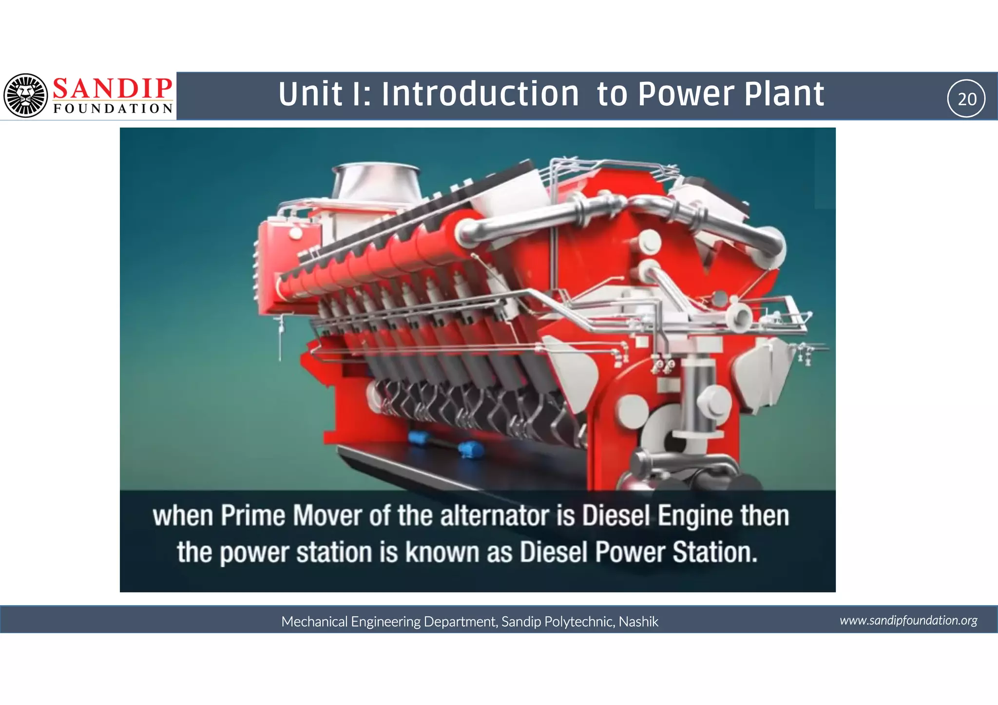 20Unit I: Introduction to Power Plant
wwwwwwwwwwww....ssssaaaannnnddddiiiippppffffoooouuuunnnnddddaaaattttiiiioooonnnn....oooorrrrggggMechanical Engineering Department, Sandip Polytechnic, NashikMechanical Engineering Department, Sandip Polytechnic, NashikMechanical Engineering Department, Sandip Polytechnic, NashikMechanical Engineering Department, Sandip Polytechnic, Nashik
 