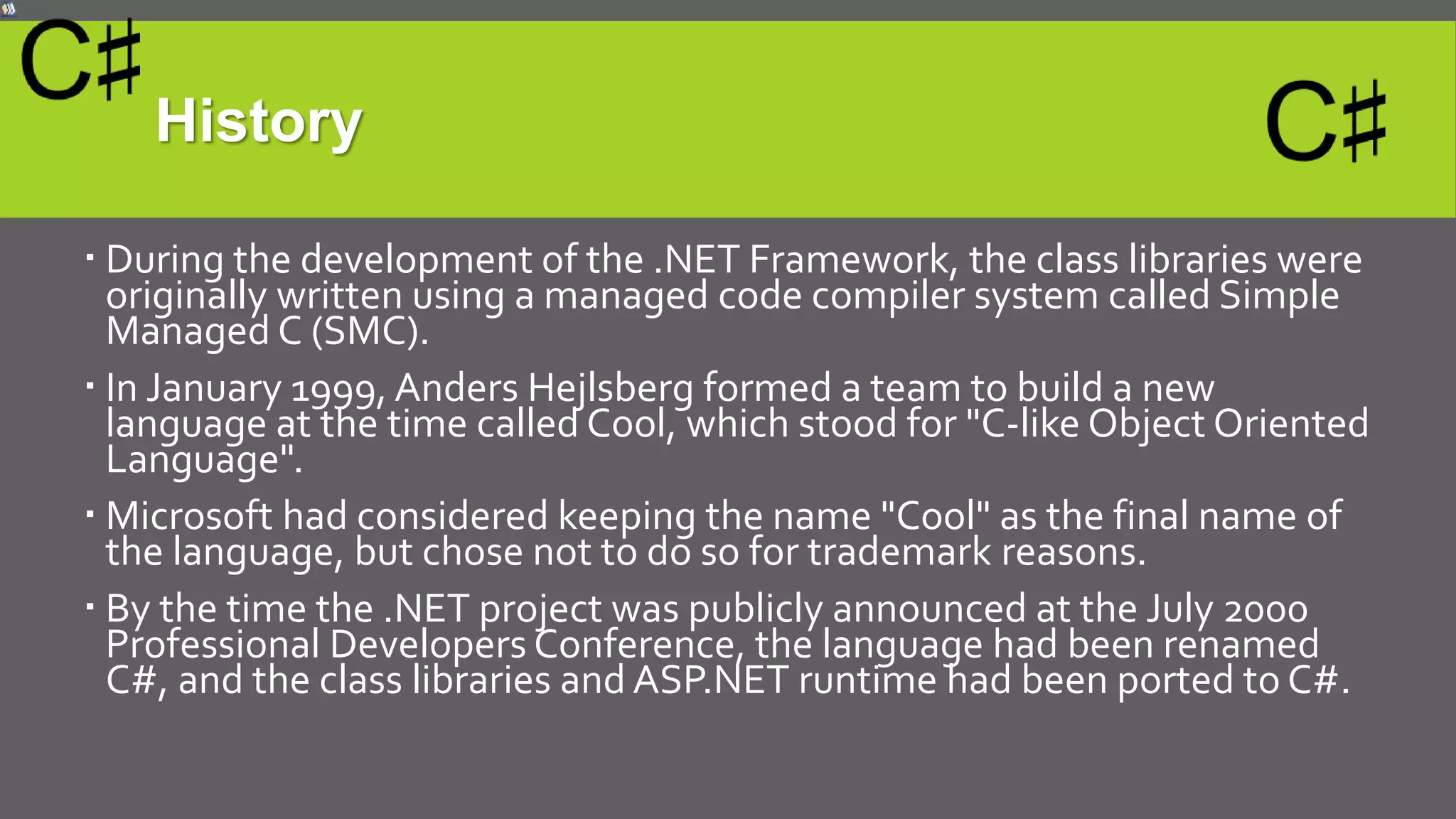 Introduction to C# Programming | PPTX