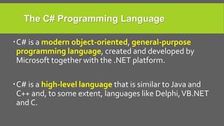 Introduction to C# Programming | PPTX
