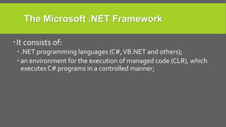 Introduction to C# Programming | PPTX