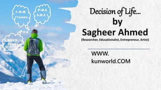 ALPINE SKI HOUSE
Decision of Life…
by
Sagheer Ahmed
(Researcher, Educationalist, Entrepreneur, Artist)
WWW.
kunworld.COM
 
