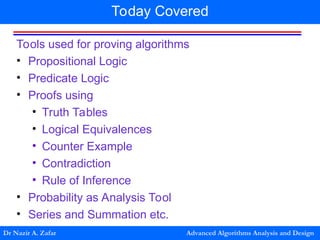 Algorithm Analysis Proofs Examples Lecture03.pptdvance algorithm analysis and design | PPT