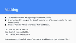 Masking Computer Science Computer Networks IP address and Masking | PPTX