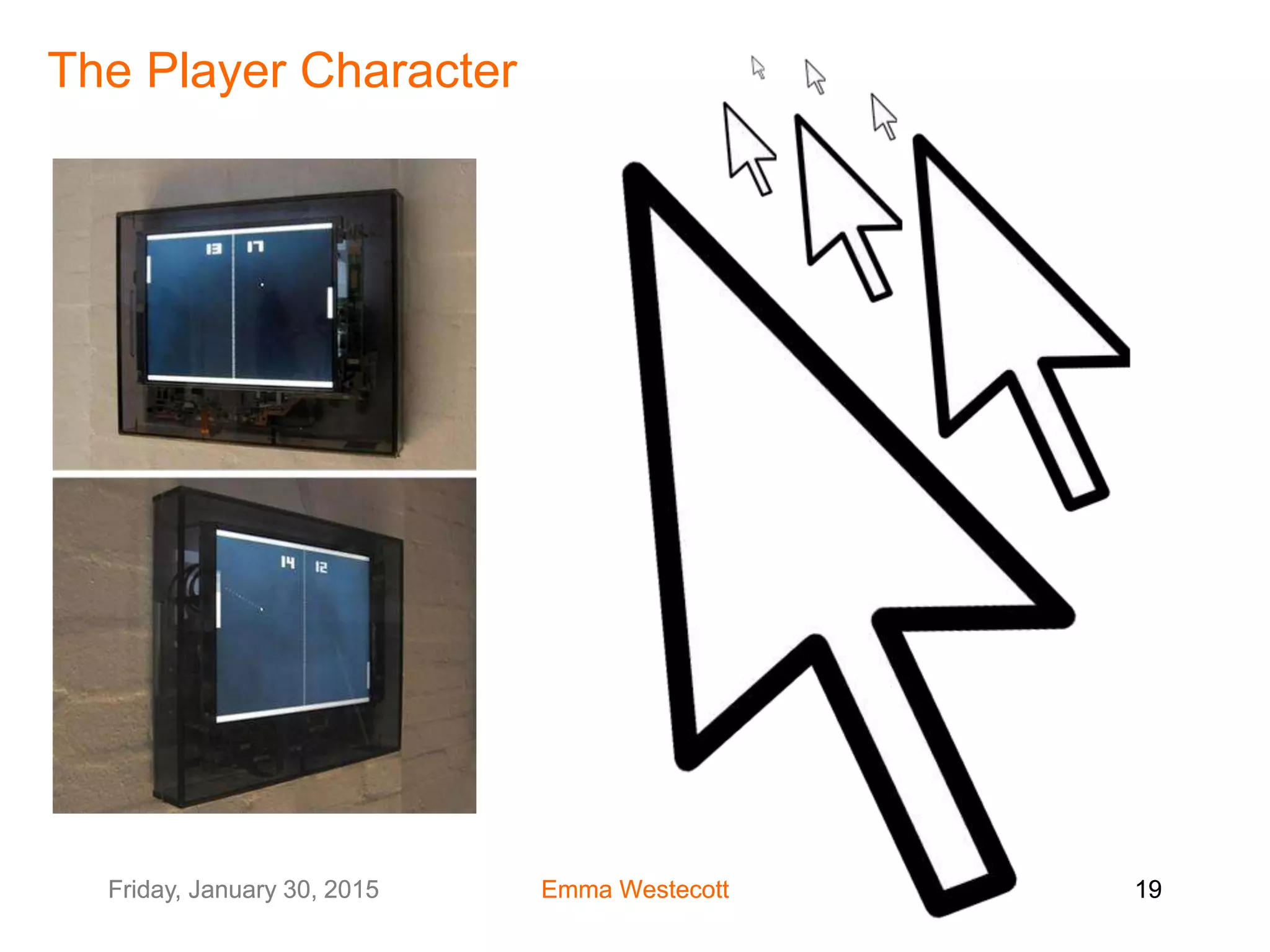 Friday, January 30, 2015 Emma Westecott 19Friday, January 30, 2015 Emma Westecott 19
The Player Character
 