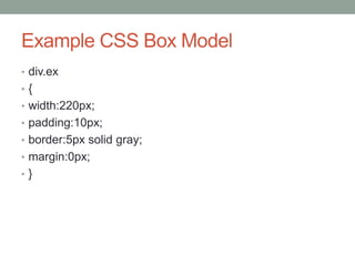 Lecture 03 HTML&CSS Part 2 | PPTX
