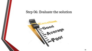 16
Step 06: Evaluate the solution
 