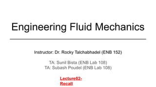 Lecture 3 of the fluid mechanics class 2024 | PPTX