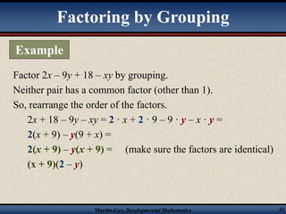 Lecture 03 Factoring Polynomials Good One