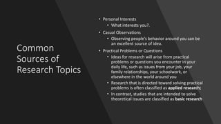 Finding a research idea
