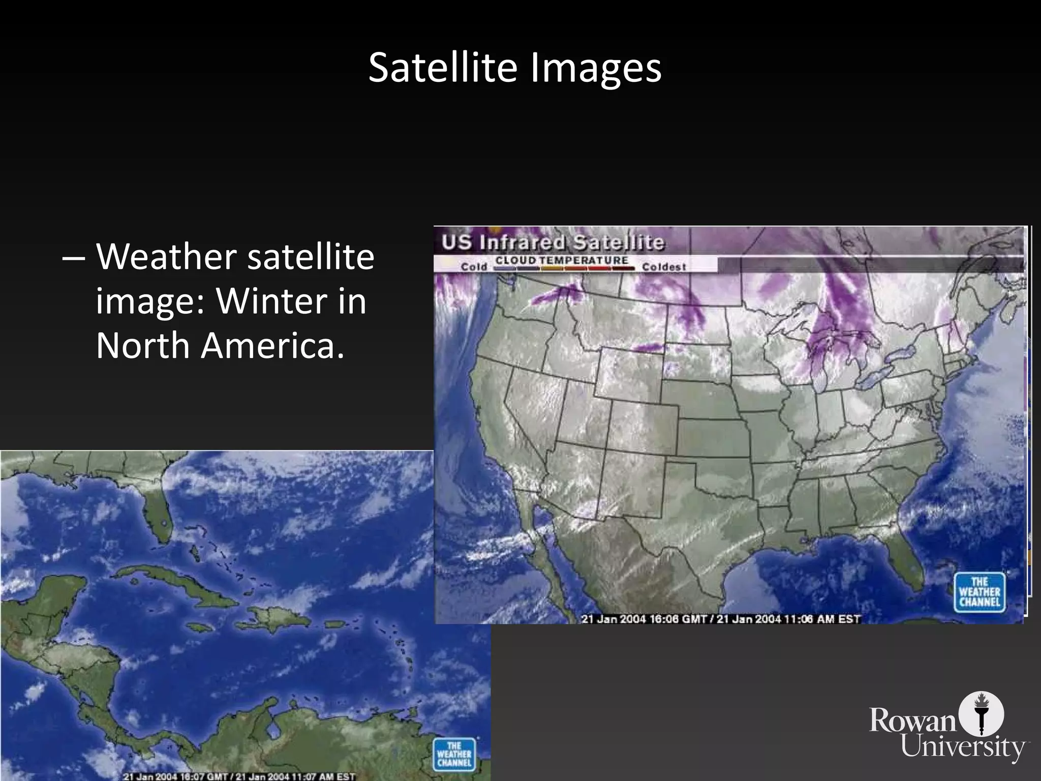 Satellite Images  Weather satellite image: Winter in North America. 