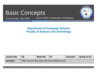 Comprehensive Introduction to Database Management Systems and Design | PPTX