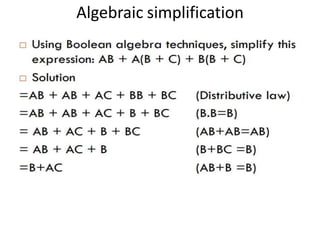 Algebraic simplification
 