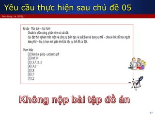 67
Duc-Long, Le (2011)
Yêu cầu thực hiện sau chủ đề 05
 