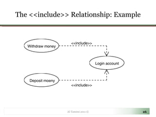 The <<include>> Relationship: Example Al-Tamimi 2011 © 