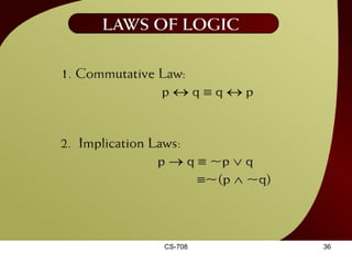 CS-708 Laws of Logic – 14 
