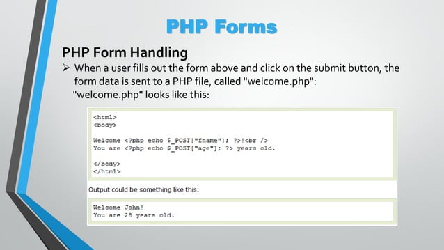 PHP Loops and PHP Forms | PPT