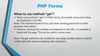 PHP Loops and PHP Forms | PPT