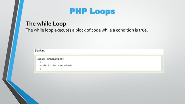PHP Loops and PHP Forms | PPT