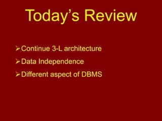 Three schema Architecture in DBMS | PPT