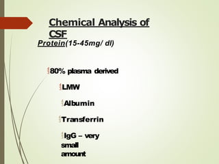 Transferrin Csf Lecture 04. CSF cerebrospinal fluid examination.ppt
