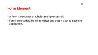 Comprehensive Introduction to HTML Tags, Attributes, and Forms for Web ...