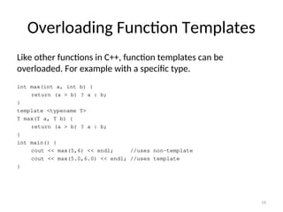 Lecture 04 - Templates.ppt,Class Templates and Function templates | PPT