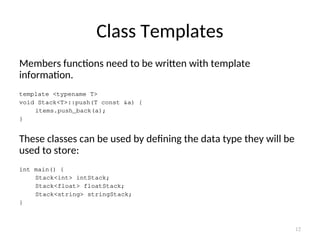 Lecture 04 Templates Ppt Class Templates And Function Templates Ppt