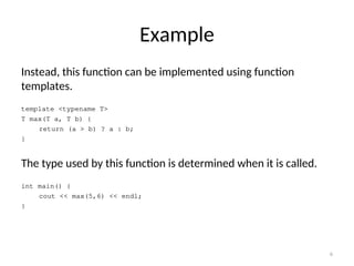 Lecture 04 - Templates.ppt,Class Templates and Function templates | PPT