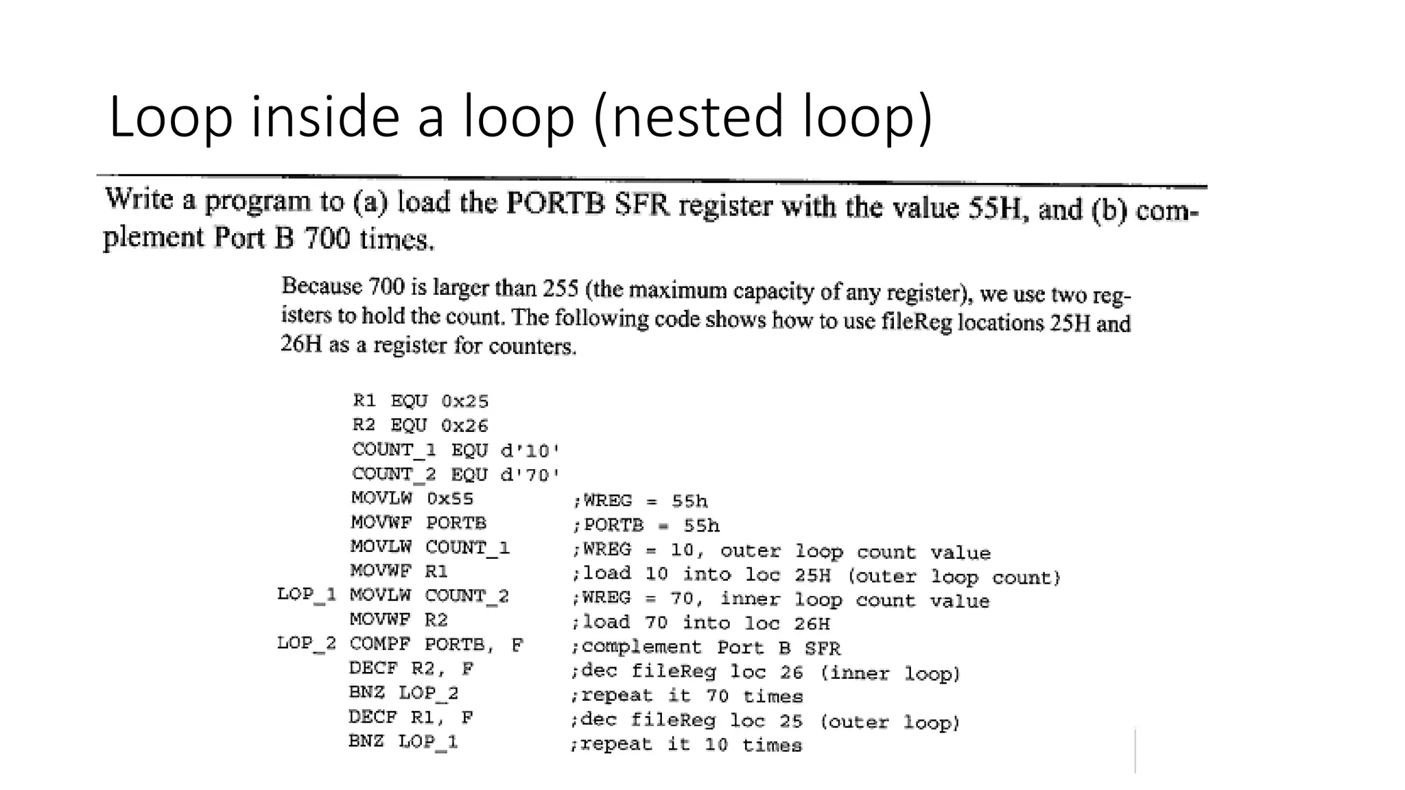 Loop inside a loop (nested loop)
 