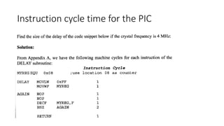 Instruction cycle time for the PIC
 