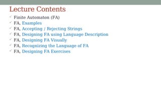 Comprehensive Lecture on Finite Automata and Regular Languages in ...