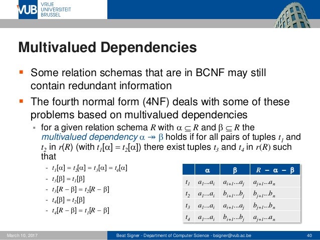 relational database design lecture 4 introduction to databases 1 the normal form which deals with multivalued dependencies is called