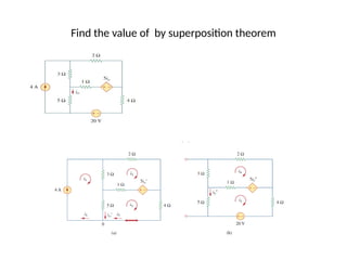 Find the value of by superposition theorem
 