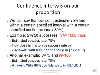 Confidence Interval Answer Example Lecture 5: Interval Estimation | PDF