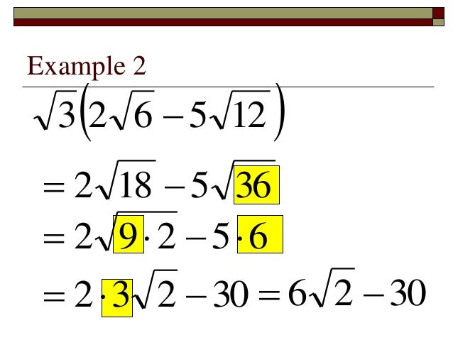 Lecture 05 b radicals multiplication and division
