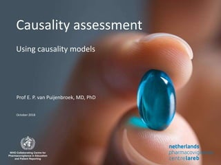 Prof E. P. van Puijenbroek, MD, PhD
October 2018
Causality assessment
Using causality models
 