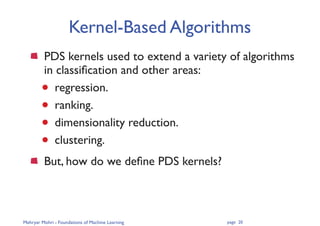 Lecture 05( Foundations of Machine Learning - Kernel methods) | PDF