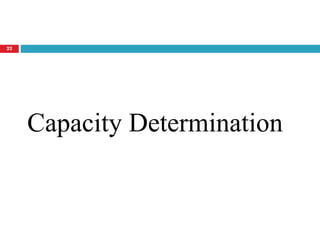 22
Capacity Determination
 