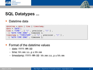 Structured Query Language (SQL) - Lecture 5 - Introduction to Databases ...