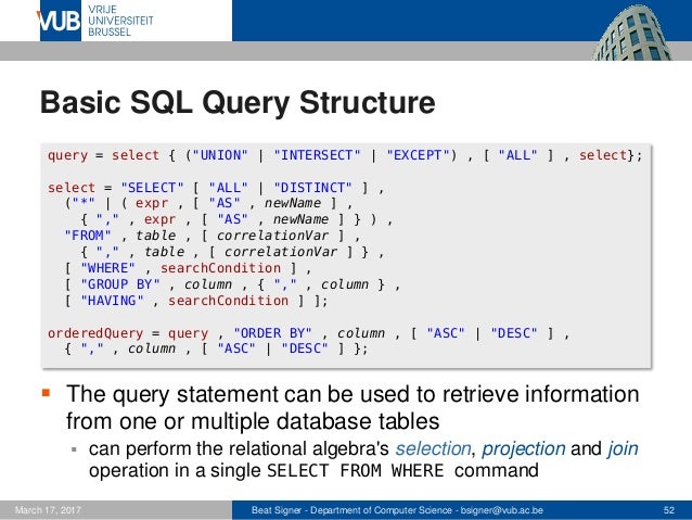 Structured Query Language (SQL) - Lecture 5 - Introduction to Databas…