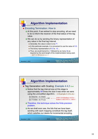 Lecture06-Arithmetic Code-2-Algorithm Implementation-P2.pdf